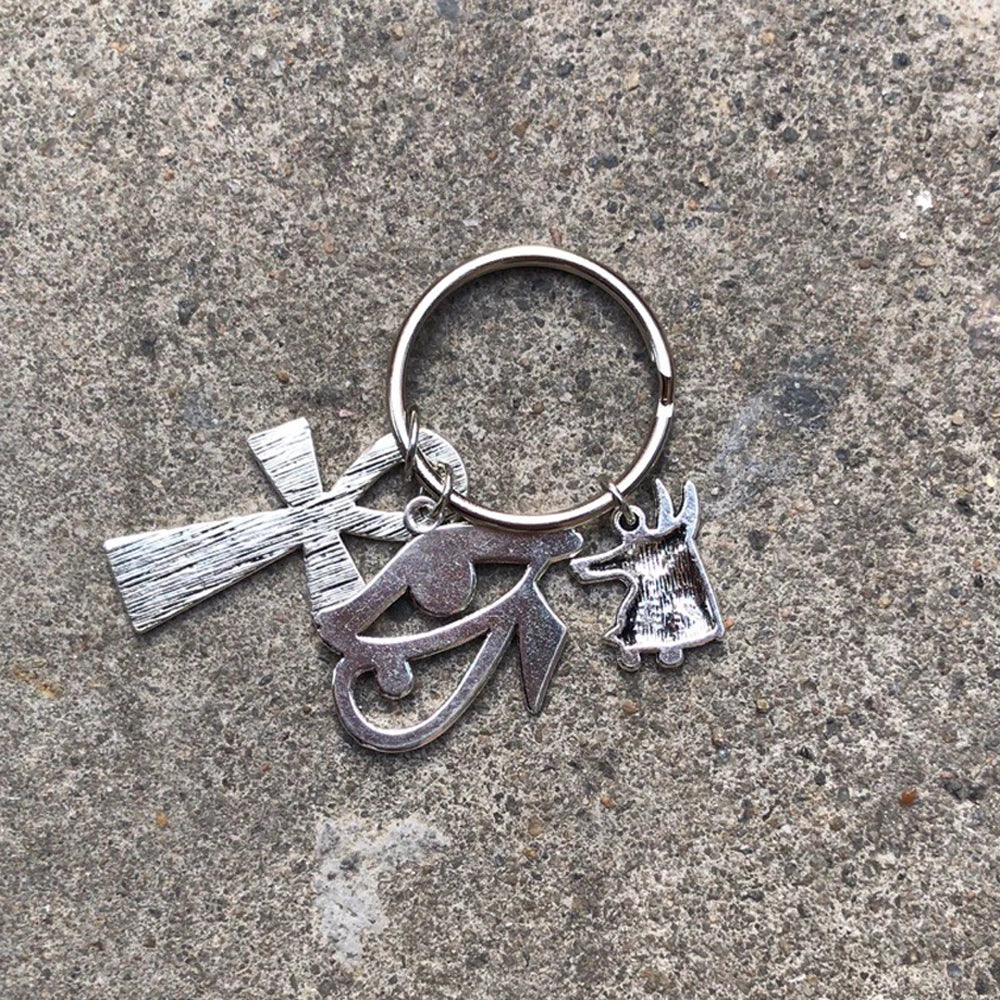 Stainless Steel Egypt Keyring, Travel Key Chains, Egyptian Egypt Keychain, Ancient Egyptian Symbols, Ankh Anubis Eye Of Horus